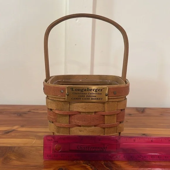 Vtg Longaberger 1986 Christmas Collection Candy Cane Basket - Picture 7 of 8